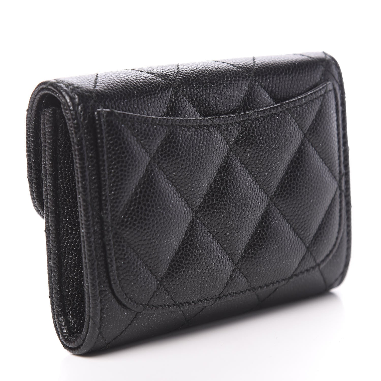 Chanel Iridescent Caviar Quilted Flap Card Holder Wallet Black 3 of 9