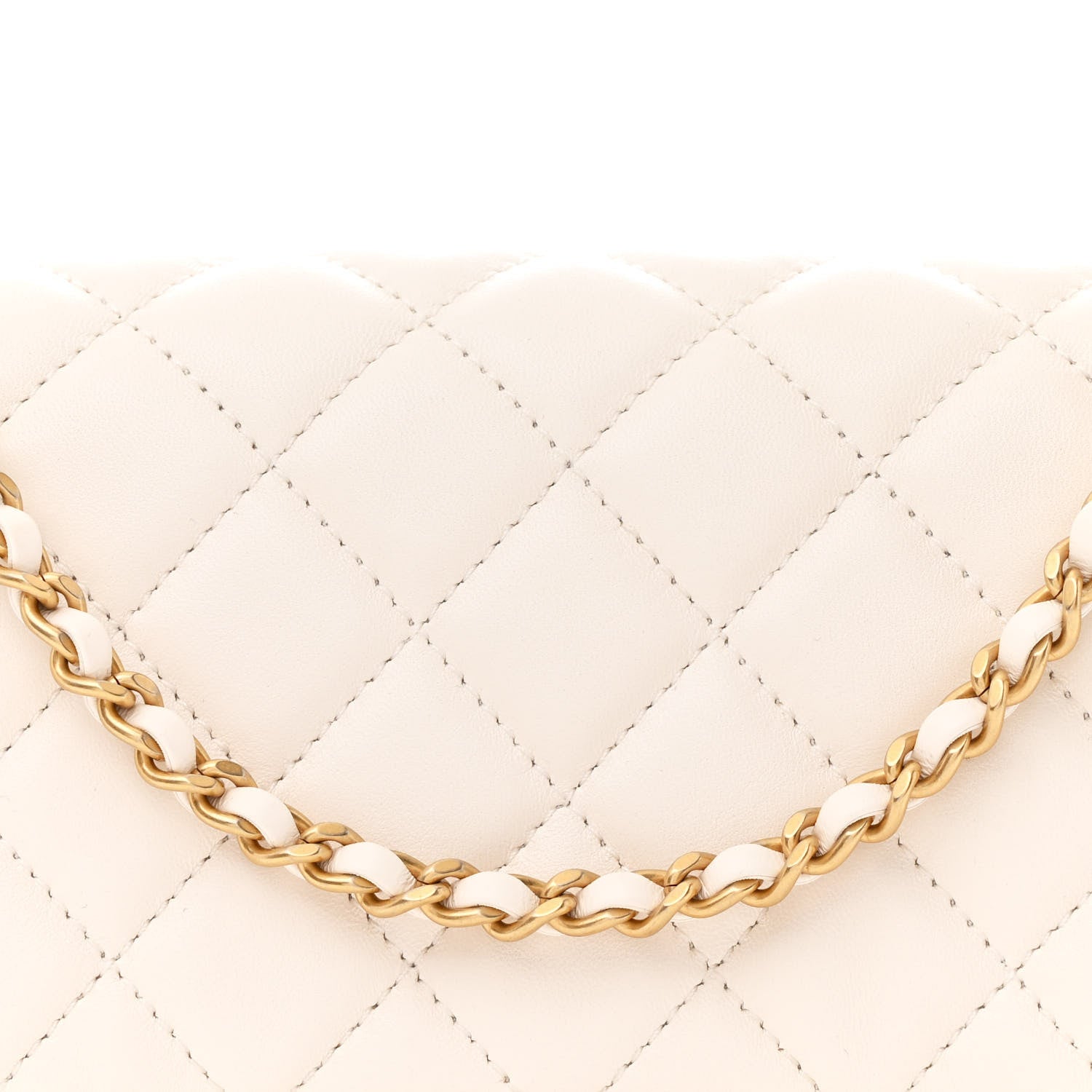 Chanel Shiny Lambskin Quilted Small Single Flap Ecru 8 of 10