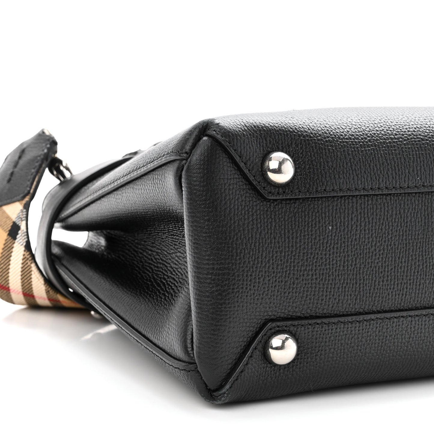 Derby Calfskin House Check Small Banner Tote Black