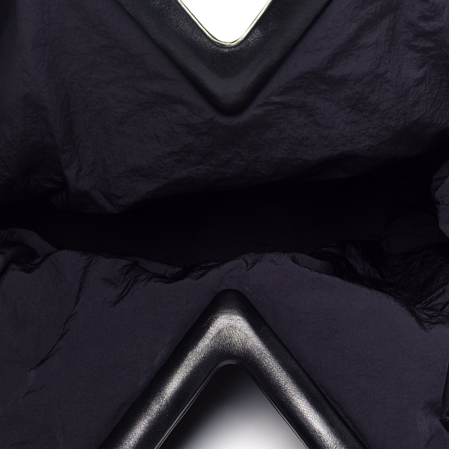 Calfskin Knit Large The Point Triangle Bag Black