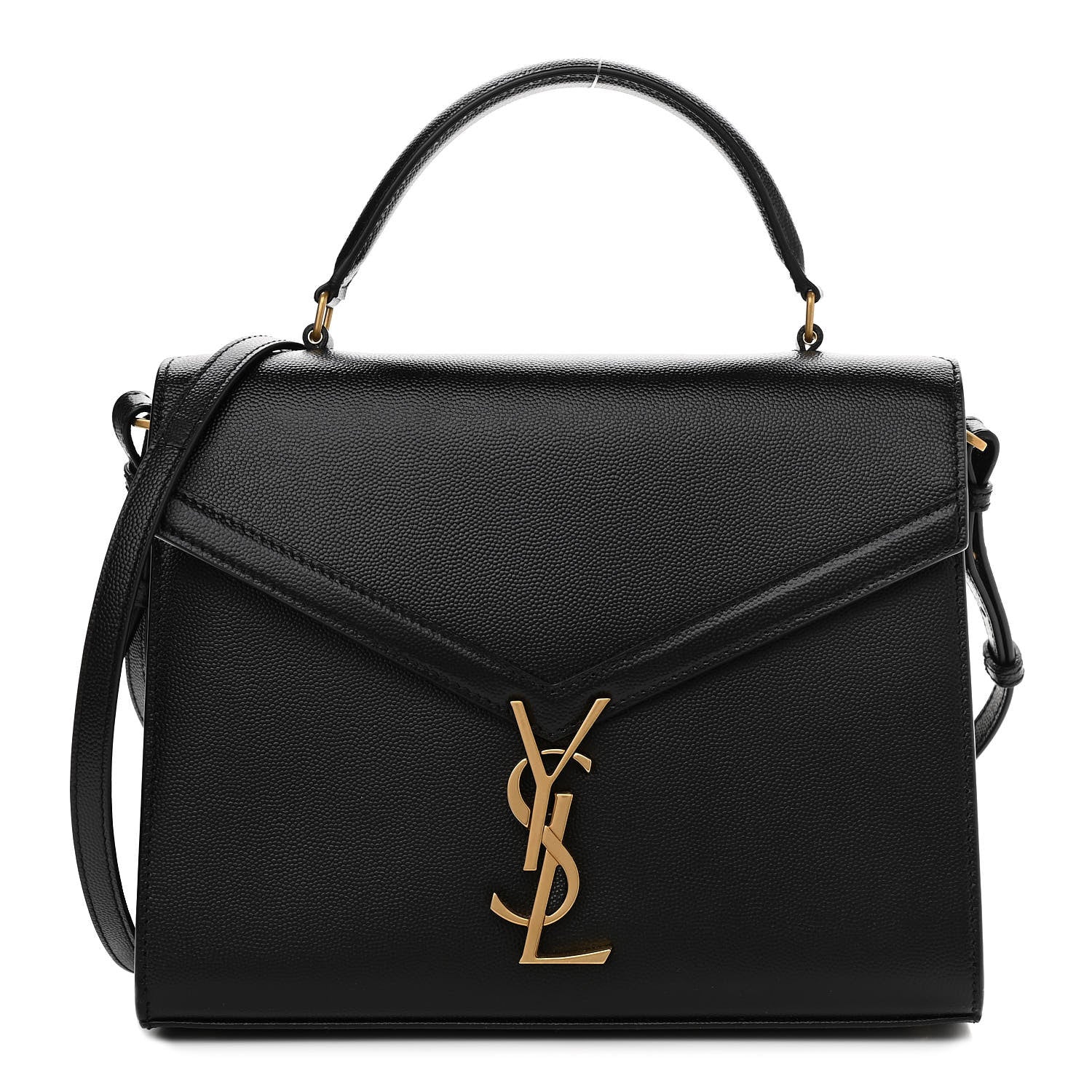 Saint Laurent Grain de Poudre Medium Classic Monogram Cassandra Top Handle Black 1 of 11
