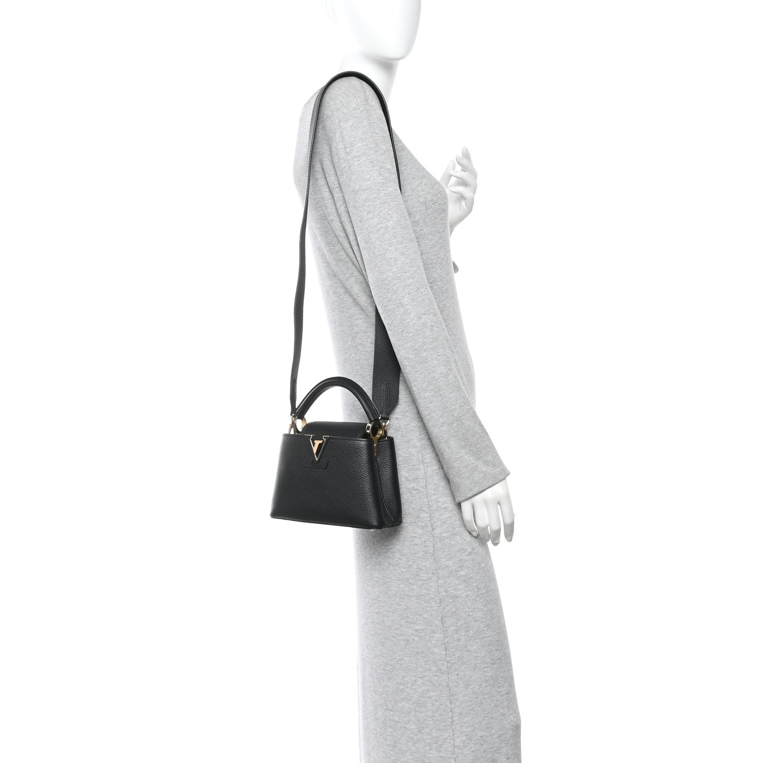 Louis Vuitton Taurillon Mini Capucines Black 2 of 10
