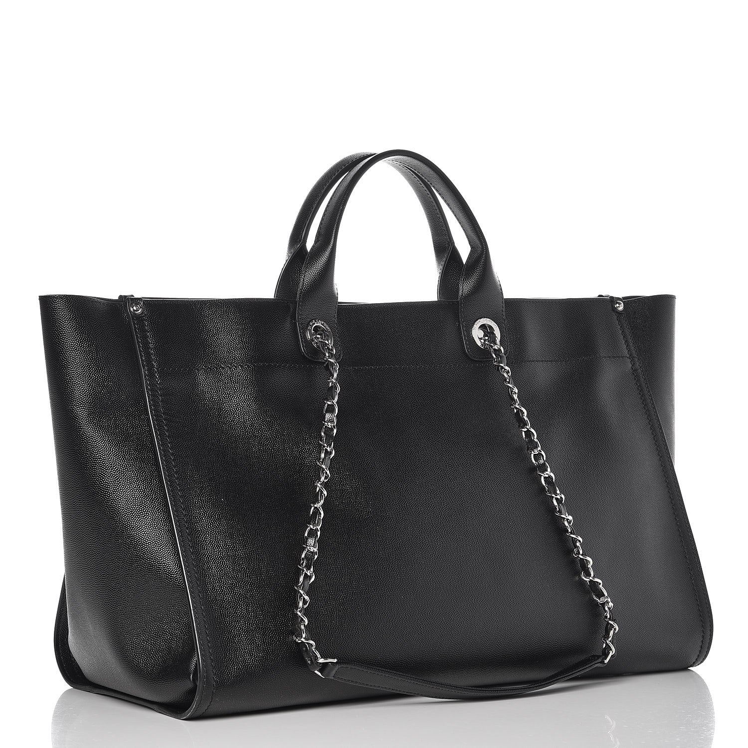 Chanel Caviar Large Studded Deauville Tote Black 3 of 7