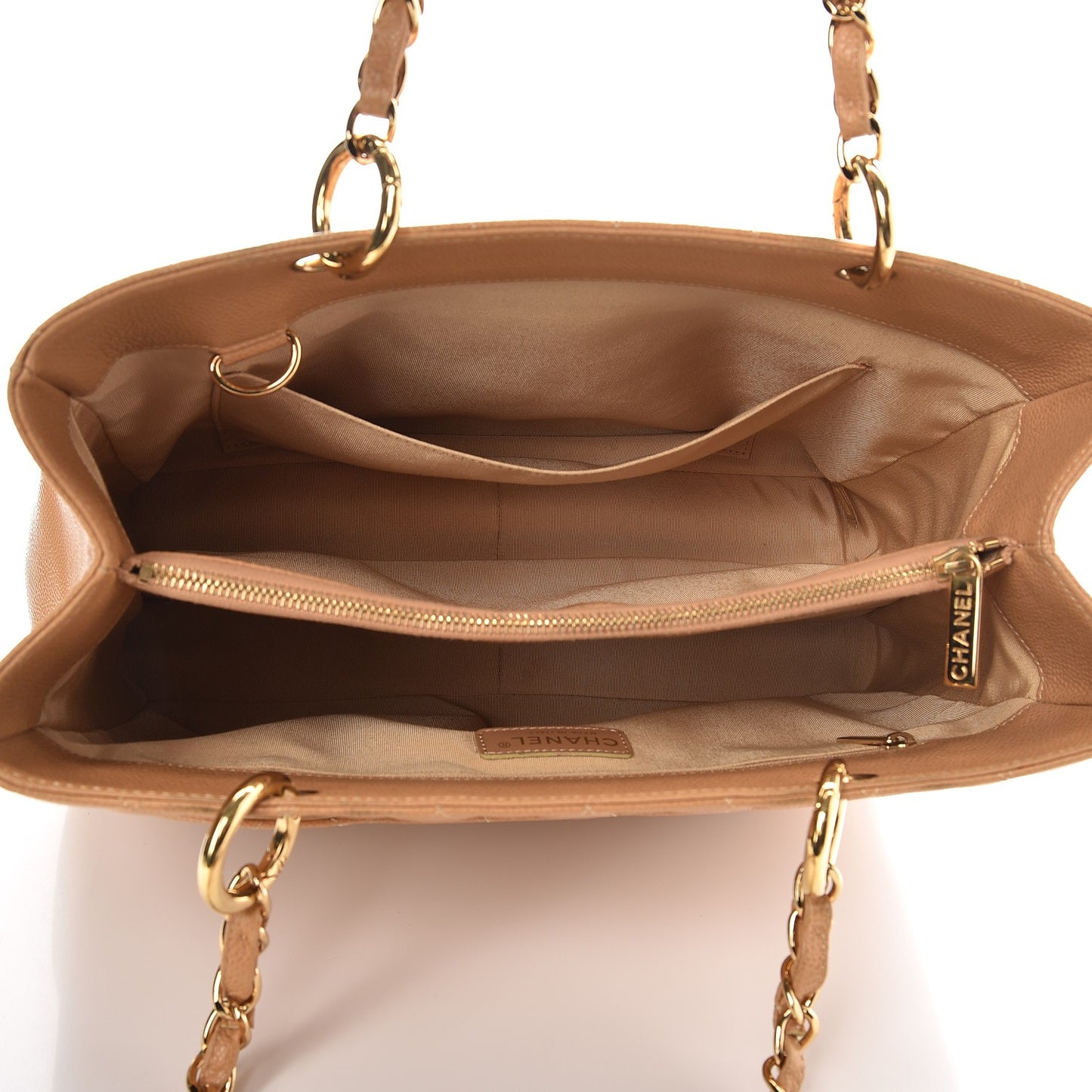 Caviar Quilted Grand Shopping Tote GST Beige