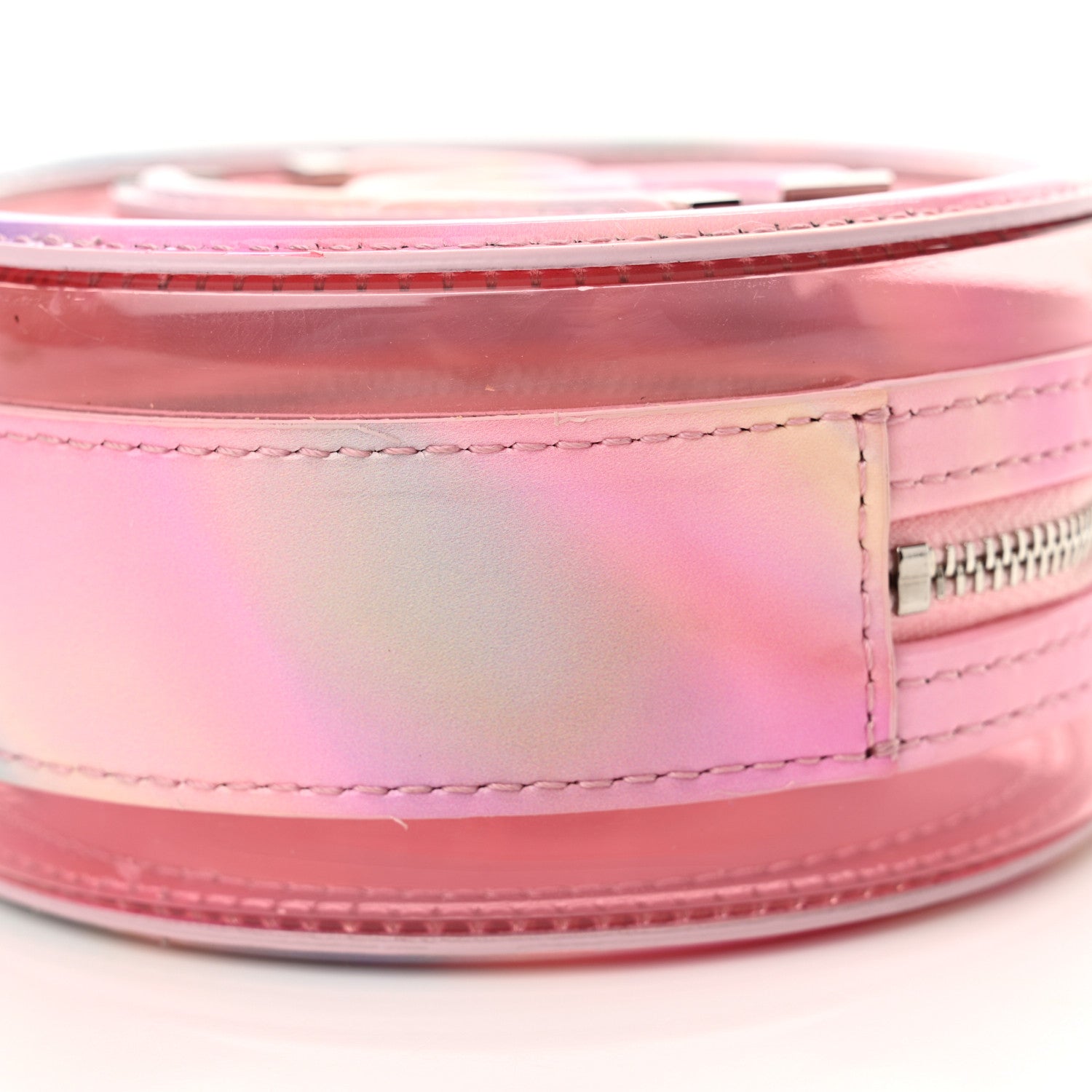 Chanel PVC Lambskin Filigree Round Clutch With Chain Pink 10 of 12