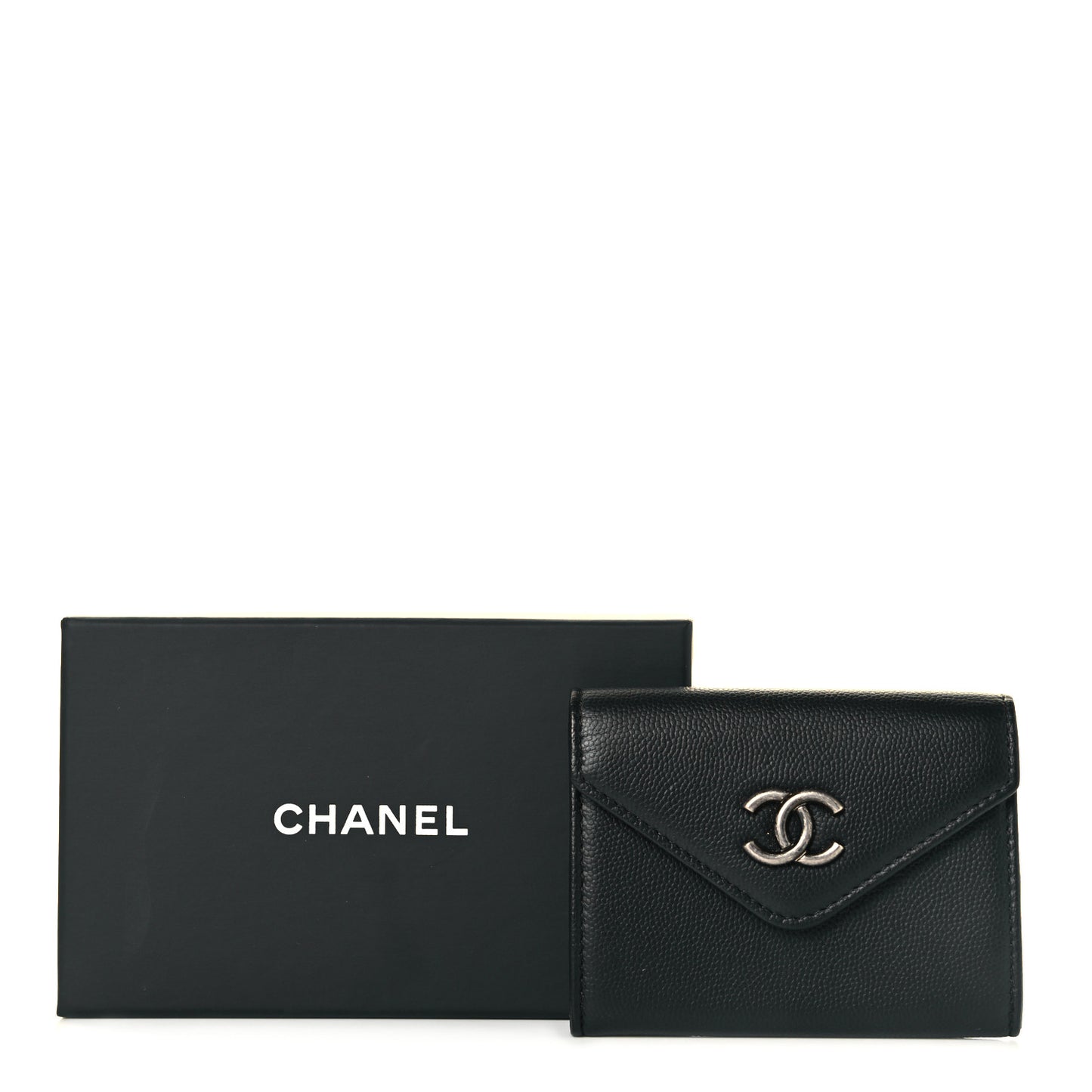 Caviar Envelope Card Holder Wallet Black
