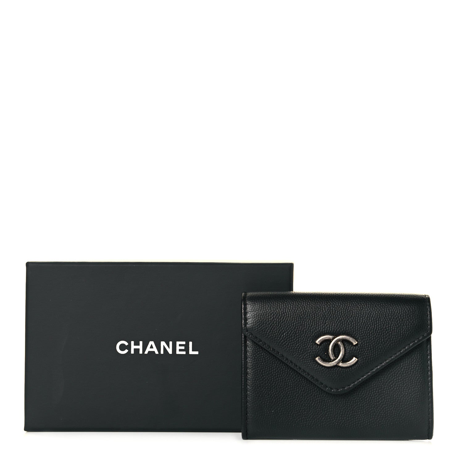 Chanel Caviar Envelope Card Holder Wallet Black 9 of 9
