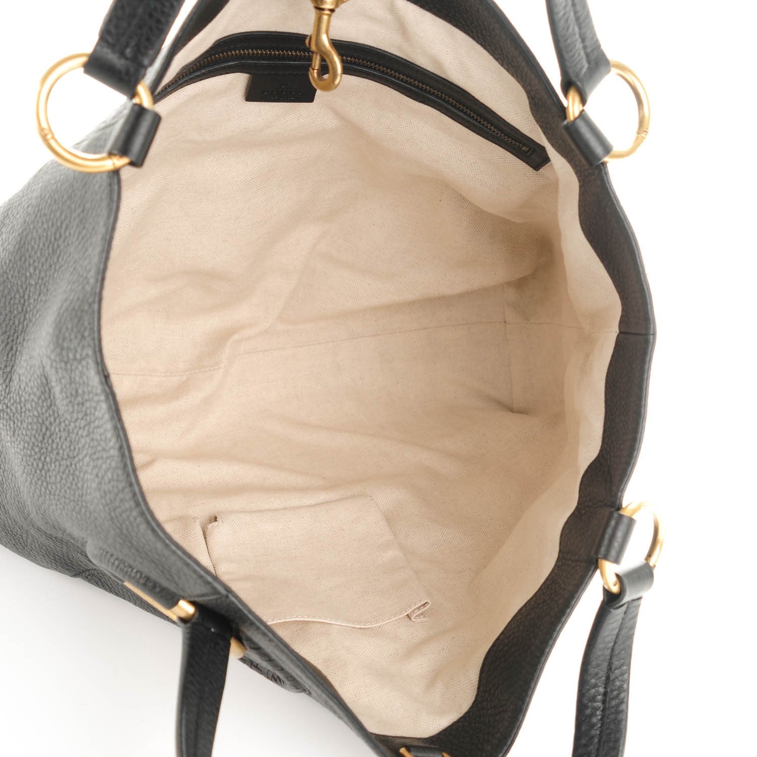 Gucci Pebbled Calfskin Medium Twill Tote Black 5 of 7