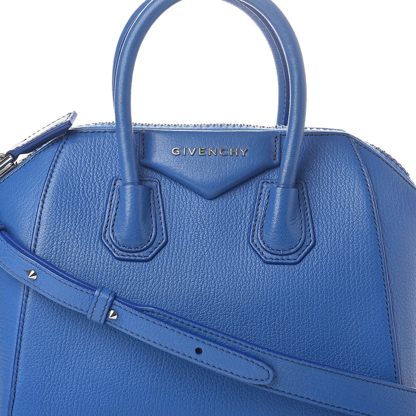 Sugar Goatskin Mini Antigona Indigo Blue