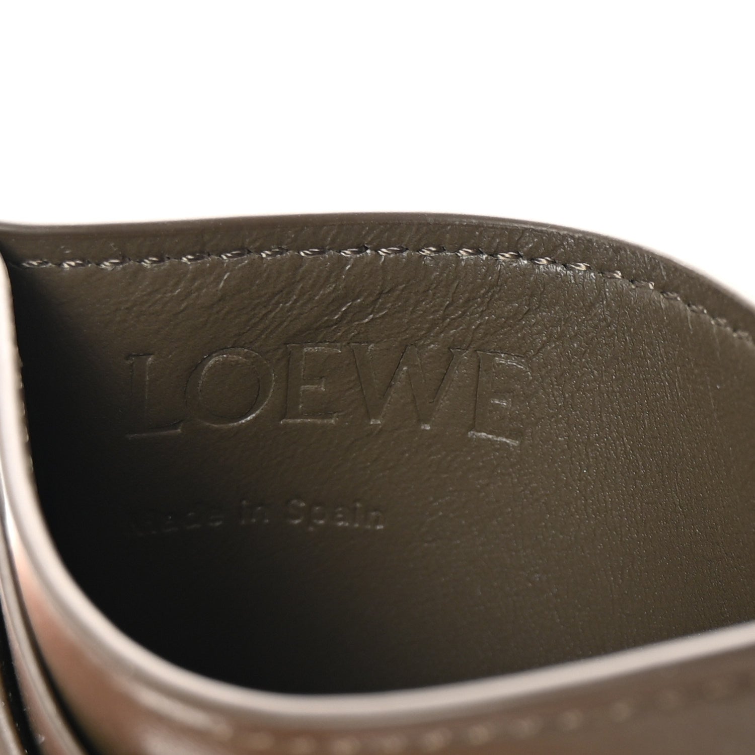 Loewe Shiny Nappa Calfskin Puffer Anagram Card Holder Dark Khaki Green 6 of 6