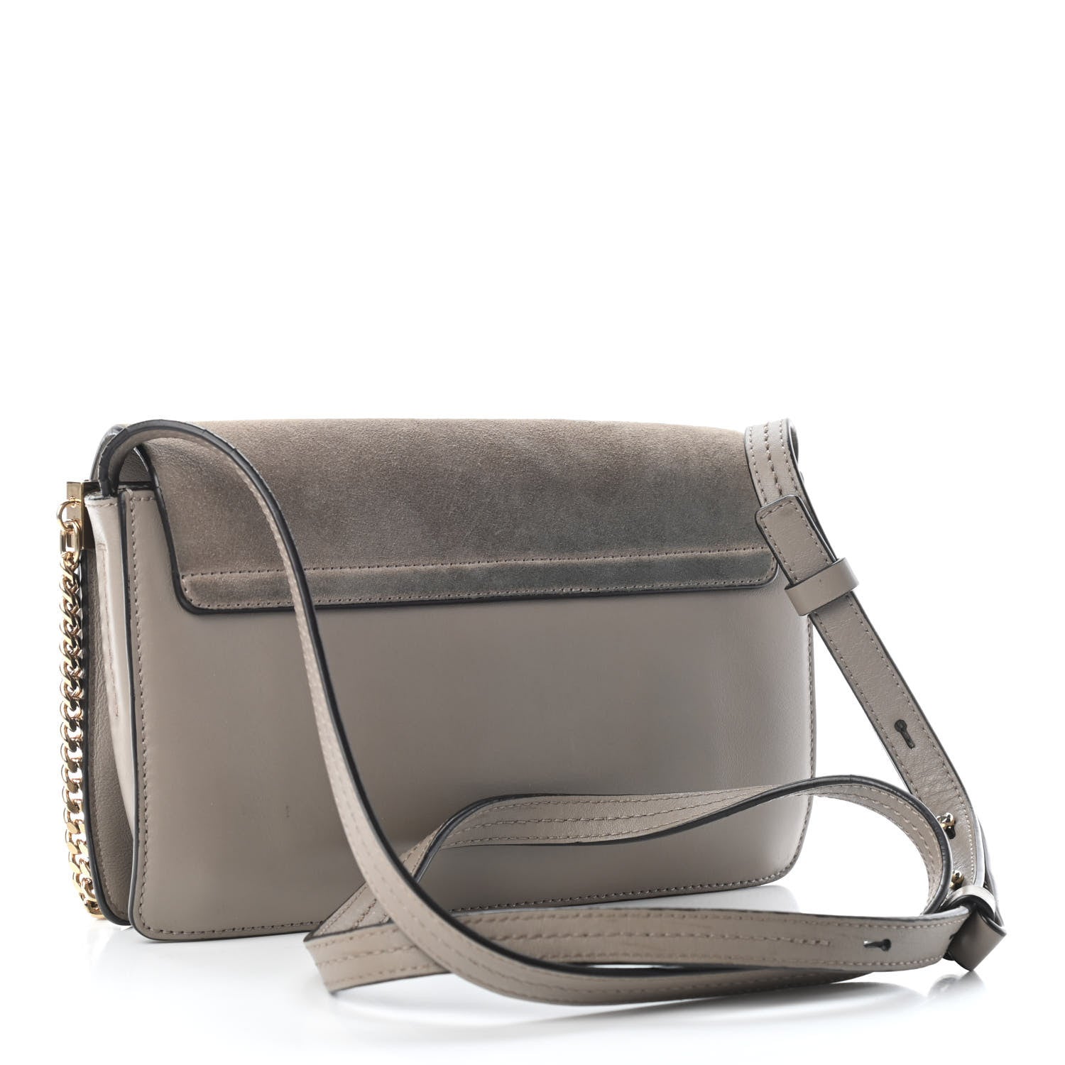 Chloe Suede Calfskin Small Faye Shoulder Bag Motty Grey 3 of 9