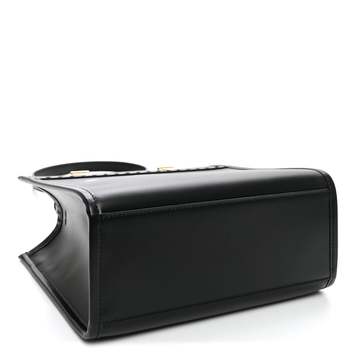 Vitello King Plexiglass Logo Embossed Small Fendi Sunshine Shopper Tote  Black