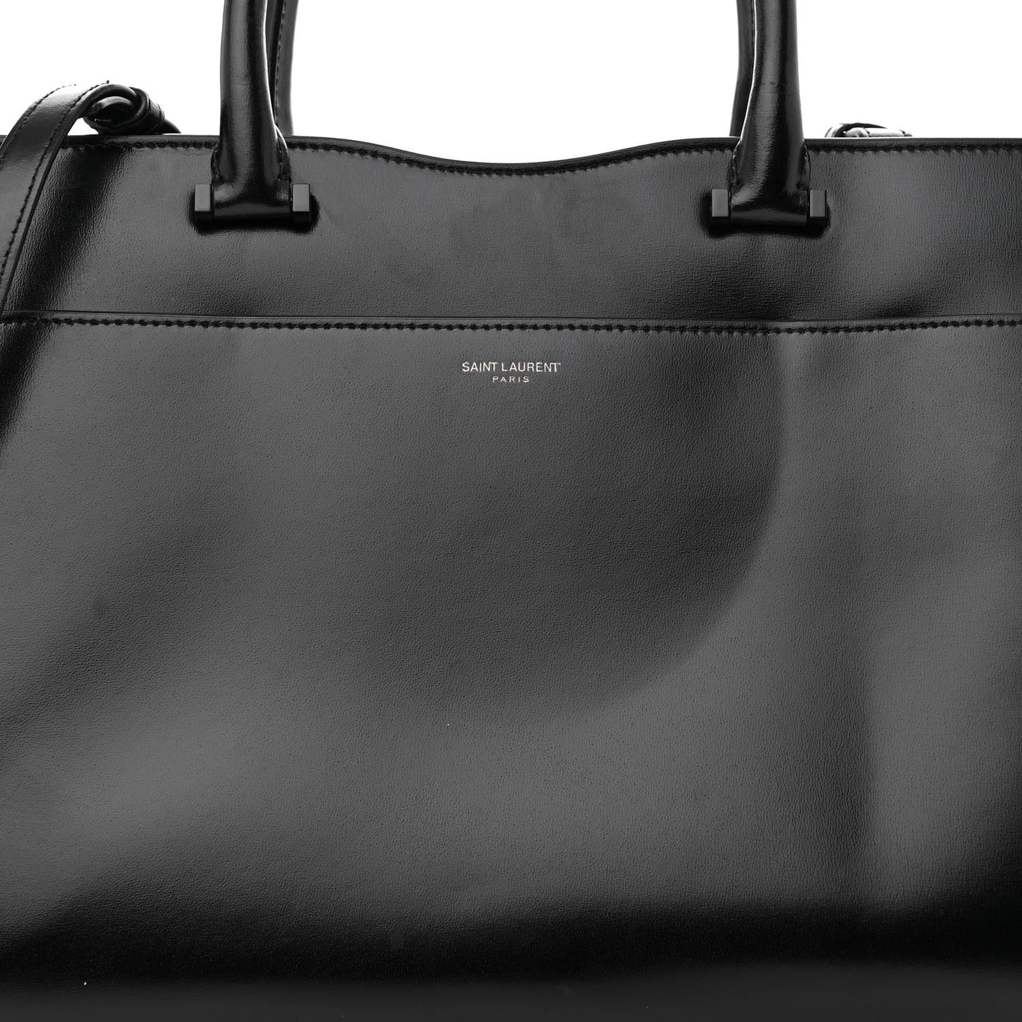 Shiny Calfskin Medium Uptown Tote Black