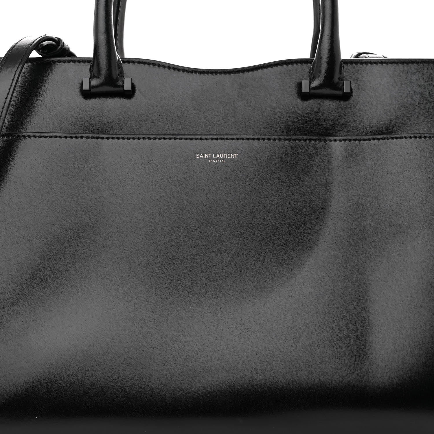Saint Laurent Shiny Calfskin Medium Uptown Tote Black 7 of 16