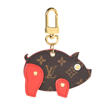 Louis Vuitton Calfskin Monogram Pig Bag Charm Key Holder Rouge 1 of 4