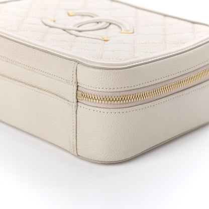 Chanel Caviar Quilted Medium CC Filigree Vanity Case Light Beige 7 of 11