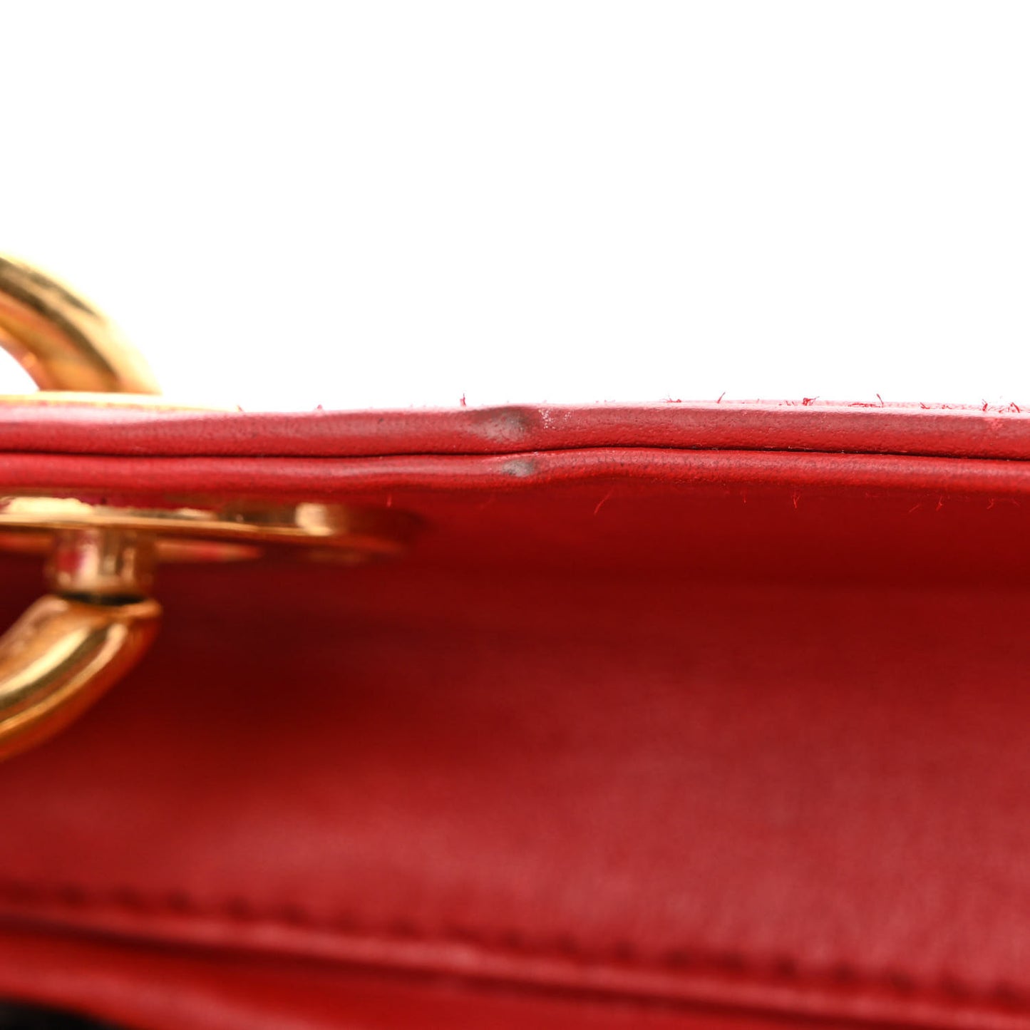 Calfskin Laser Cut Medium Lady Dior Red