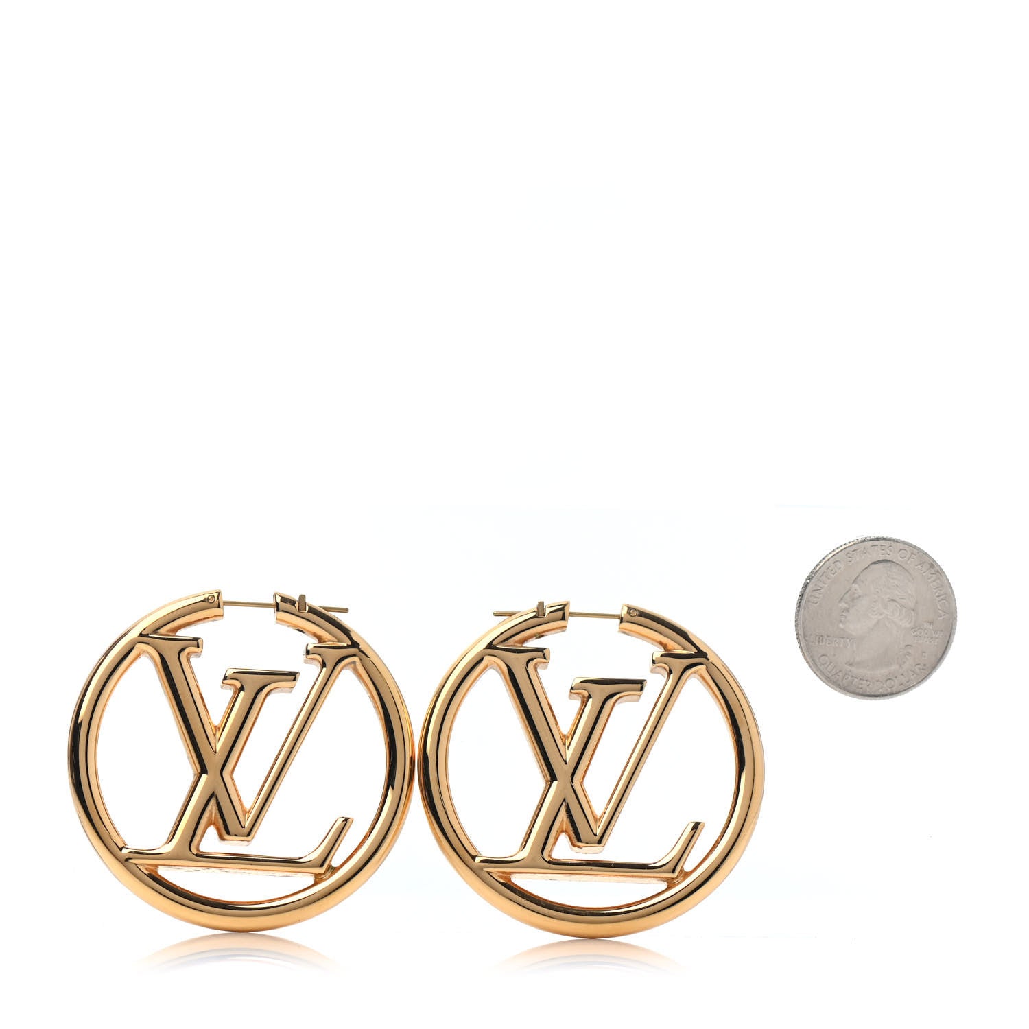 Louis Vuitton Metal Louise Hoop Earrings Gold 2 of 4