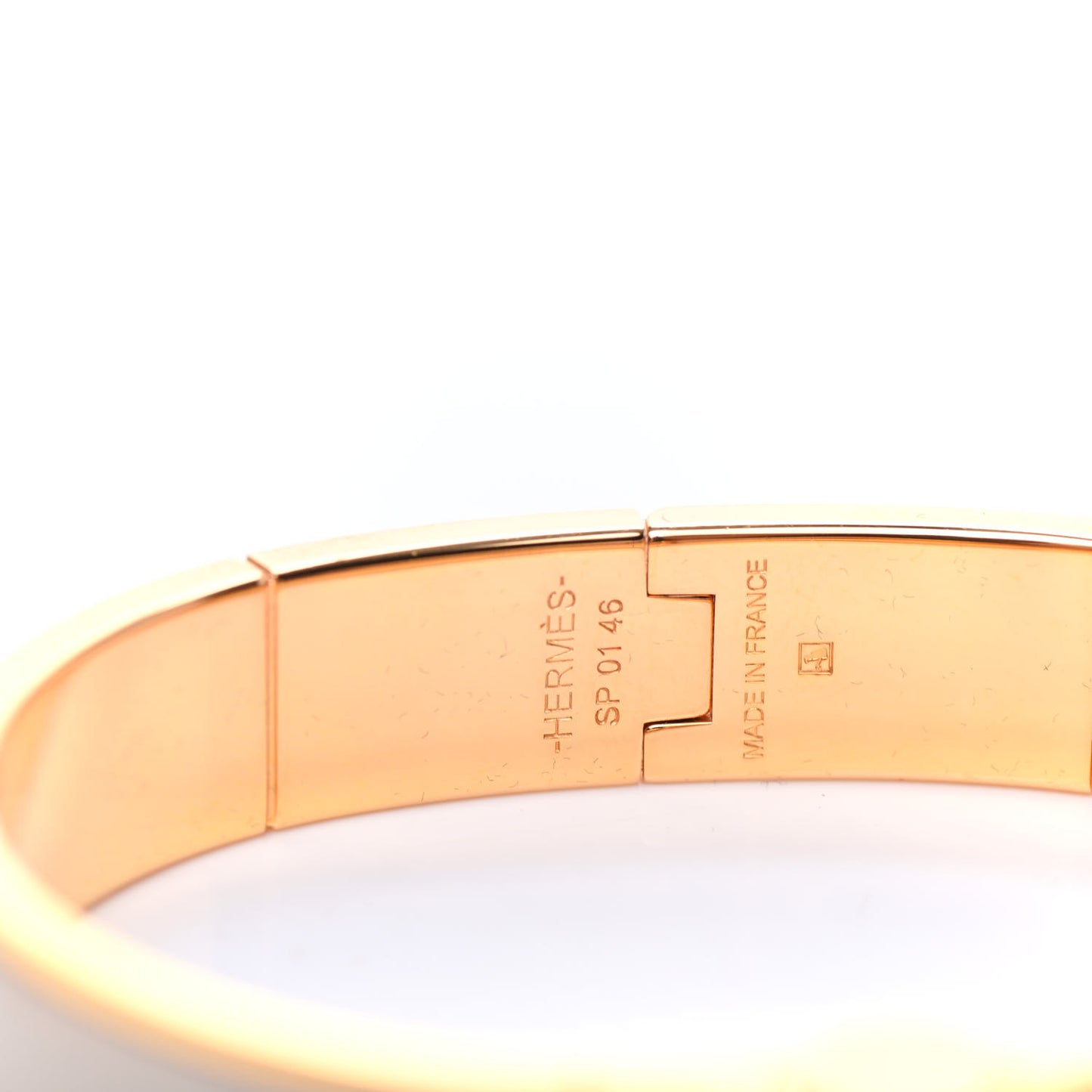 Enamel Charniere Uni Narrow Hinged Bracelet M Pannacotta
