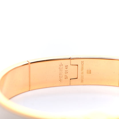 Hermes Enamel Charniere Uni Narrow Hinged Bracelet M Pannacotta 4 of 6