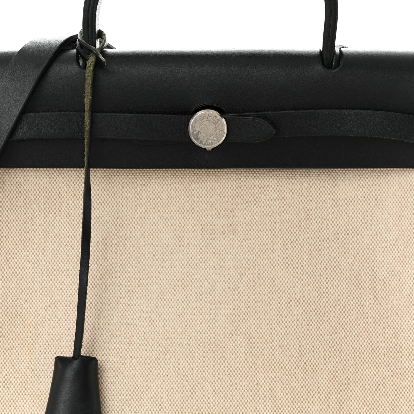Toile Vache Calfskin Herbag 30 PM Natural Black