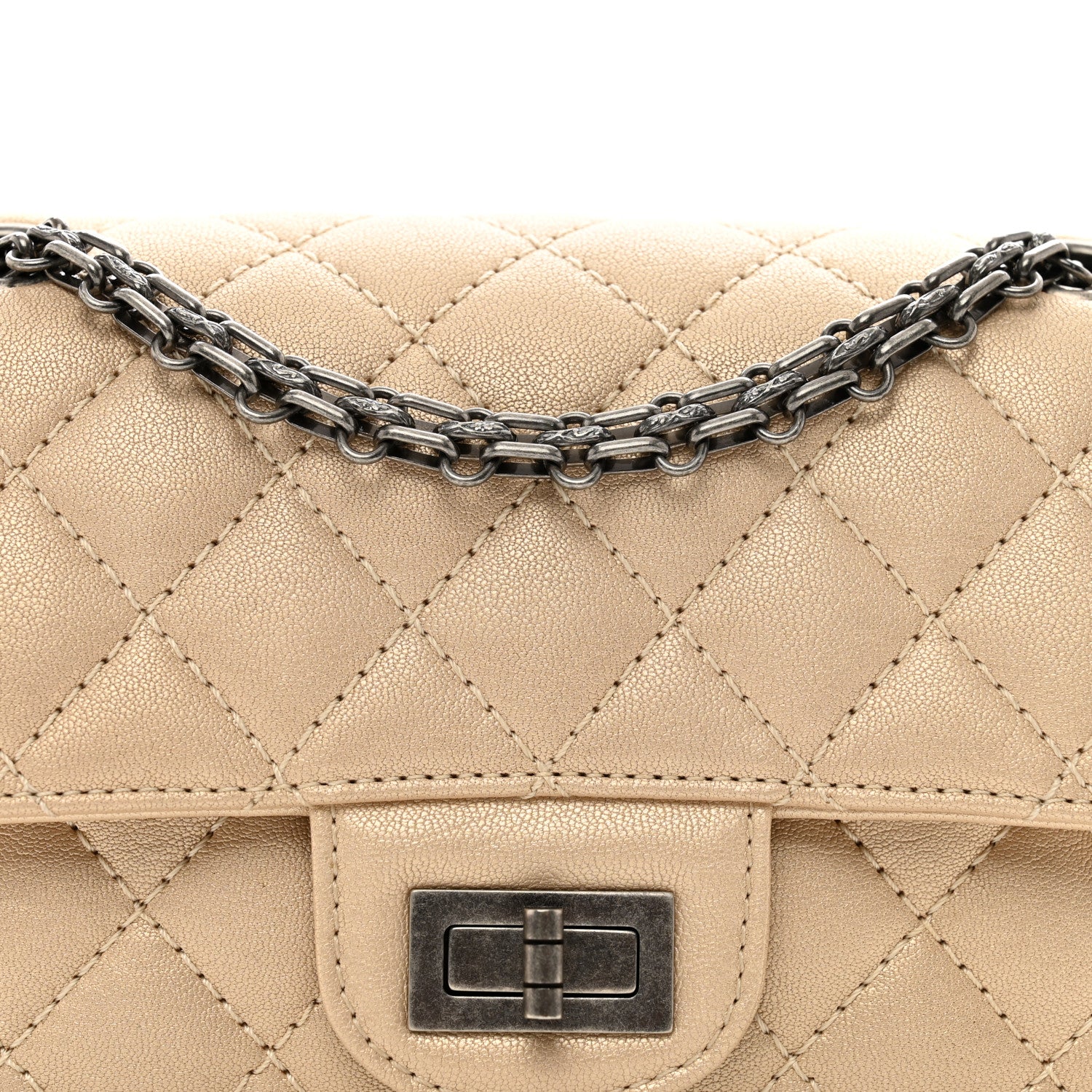 Chanel Metallic Sheepskin Quilted 2.55 Reissue Mini Flap Beige 5 of 10