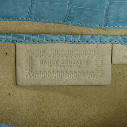 Nancy Gonzalez Crocodile Envelope Clutch Blue 6 of 8