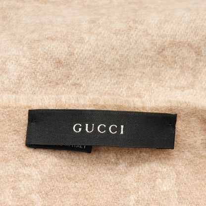 Gucci Cashmere Monogram Fringe Scarf Beige 3 of 4