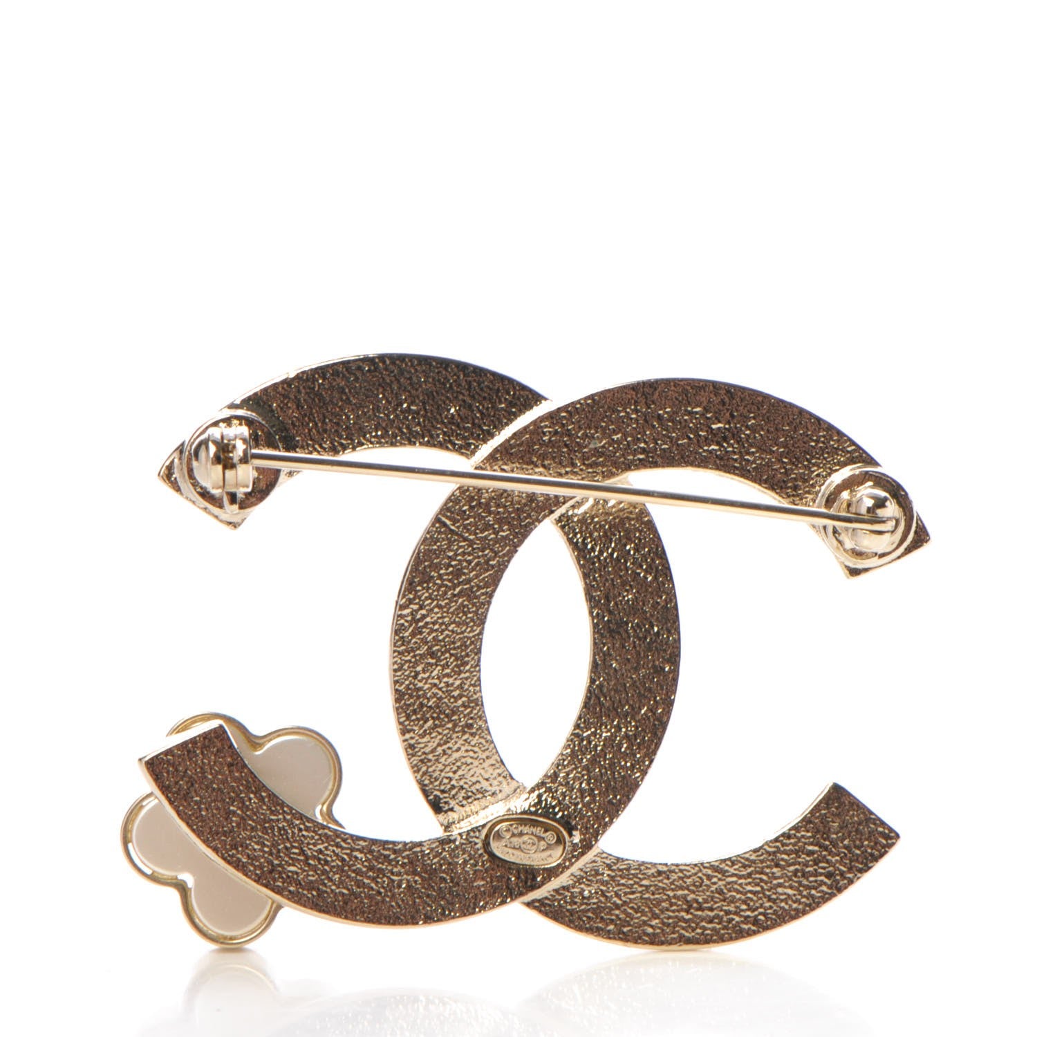 Chanel Metal CC Camellia Brooch Light Gold 3 of 5