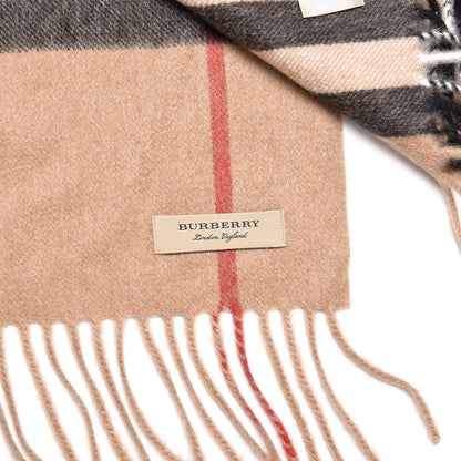 Burberry Cashmere Giant Check EKD Fringe Scarf Camel Multicolor 5 of 5