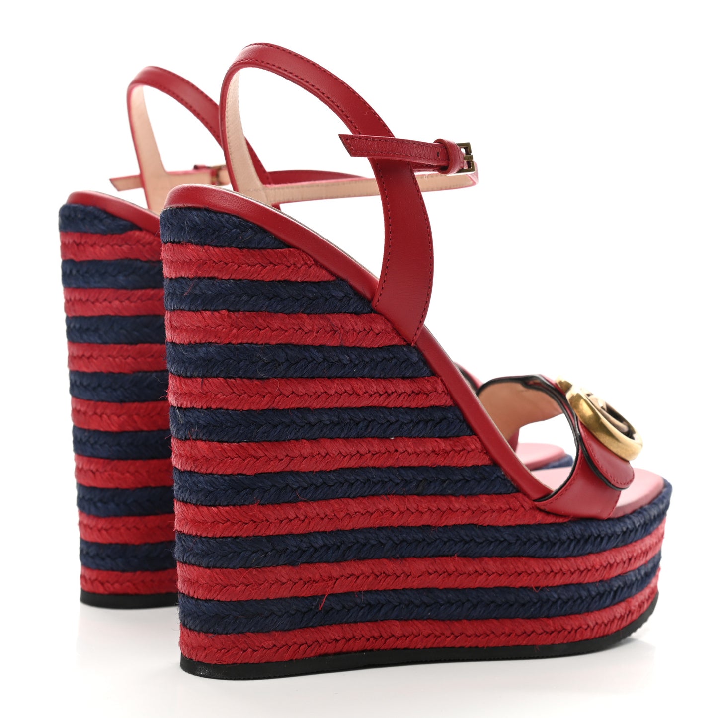 Lifford Calfskin Aitana Espadrille Platform 45/130mm Wedge Sandals 35.5 Hibiscus Red