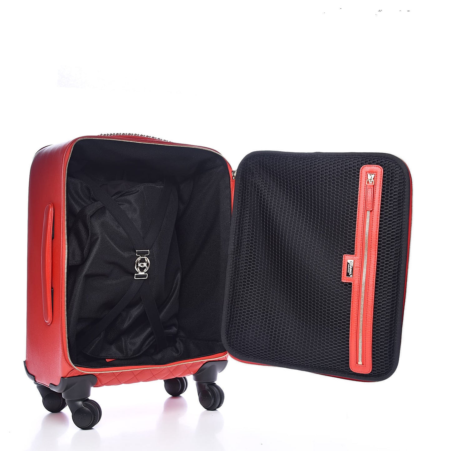 Calfskin Quilted Coco Case Trolley Red