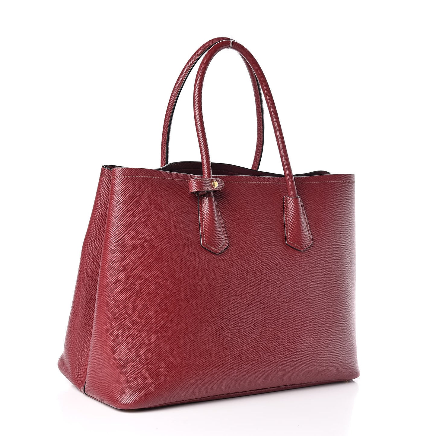 Saffiano Cuir Large Double Bag Cherry