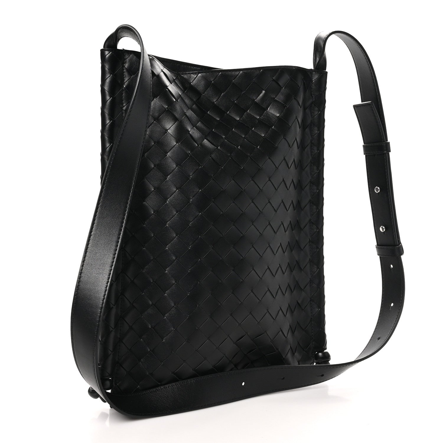 Bottega Veneta Nappa Intrecciato Large Flat Loop Messenger Black 3 of 9