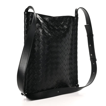 Bottega Veneta Nappa Intrecciato Large Flat Loop Messenger Black 3 of 9