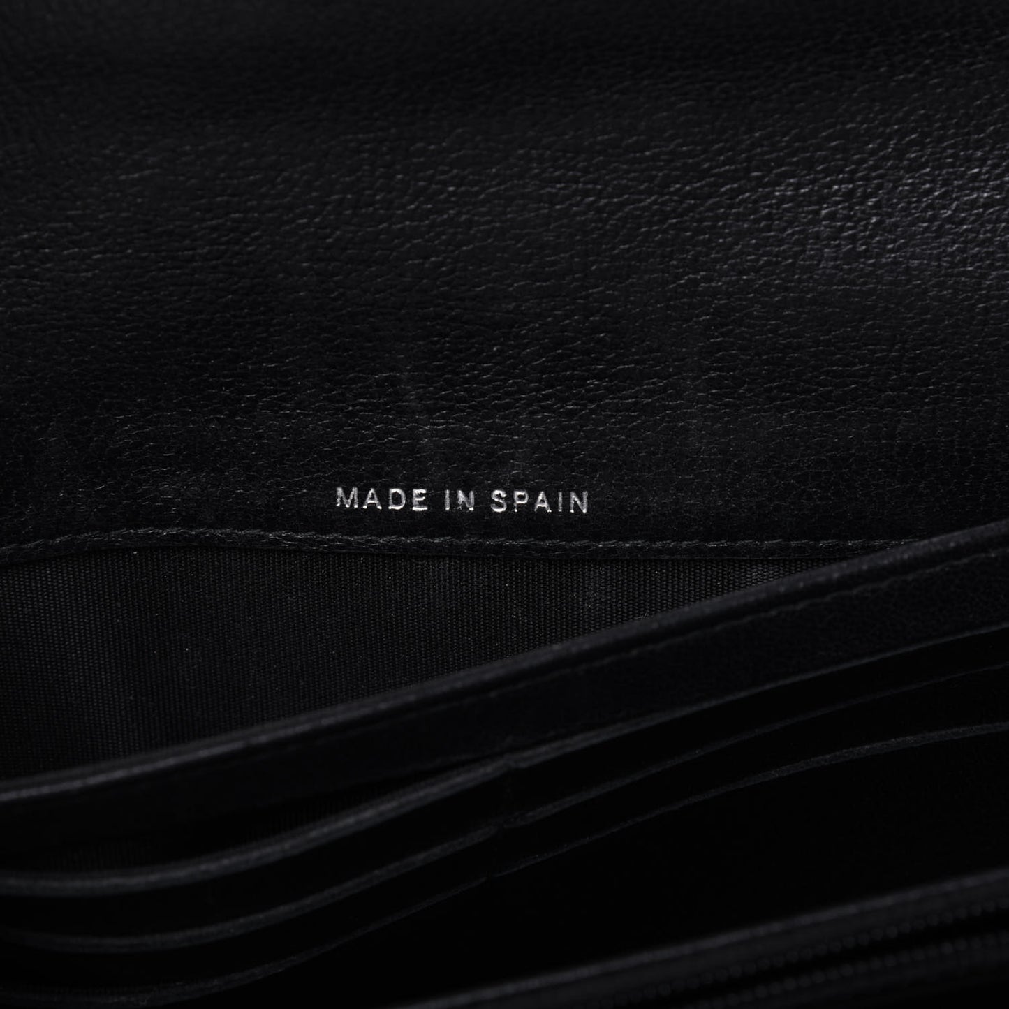 Sheepskin Quilted Mademoiselle Vintage Flap Wallet Black