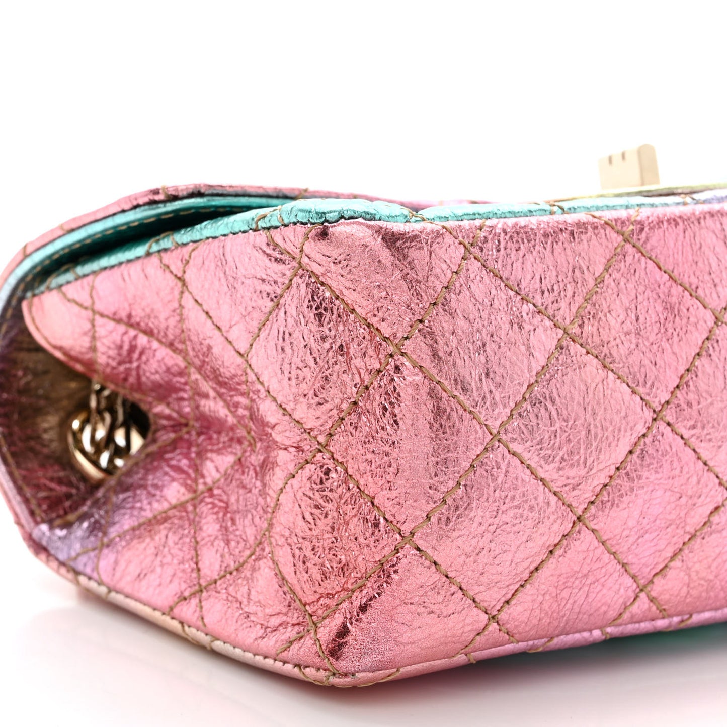 Metallic Goatskin Quilted Mini 2.55 Reissue Flap Multicolor