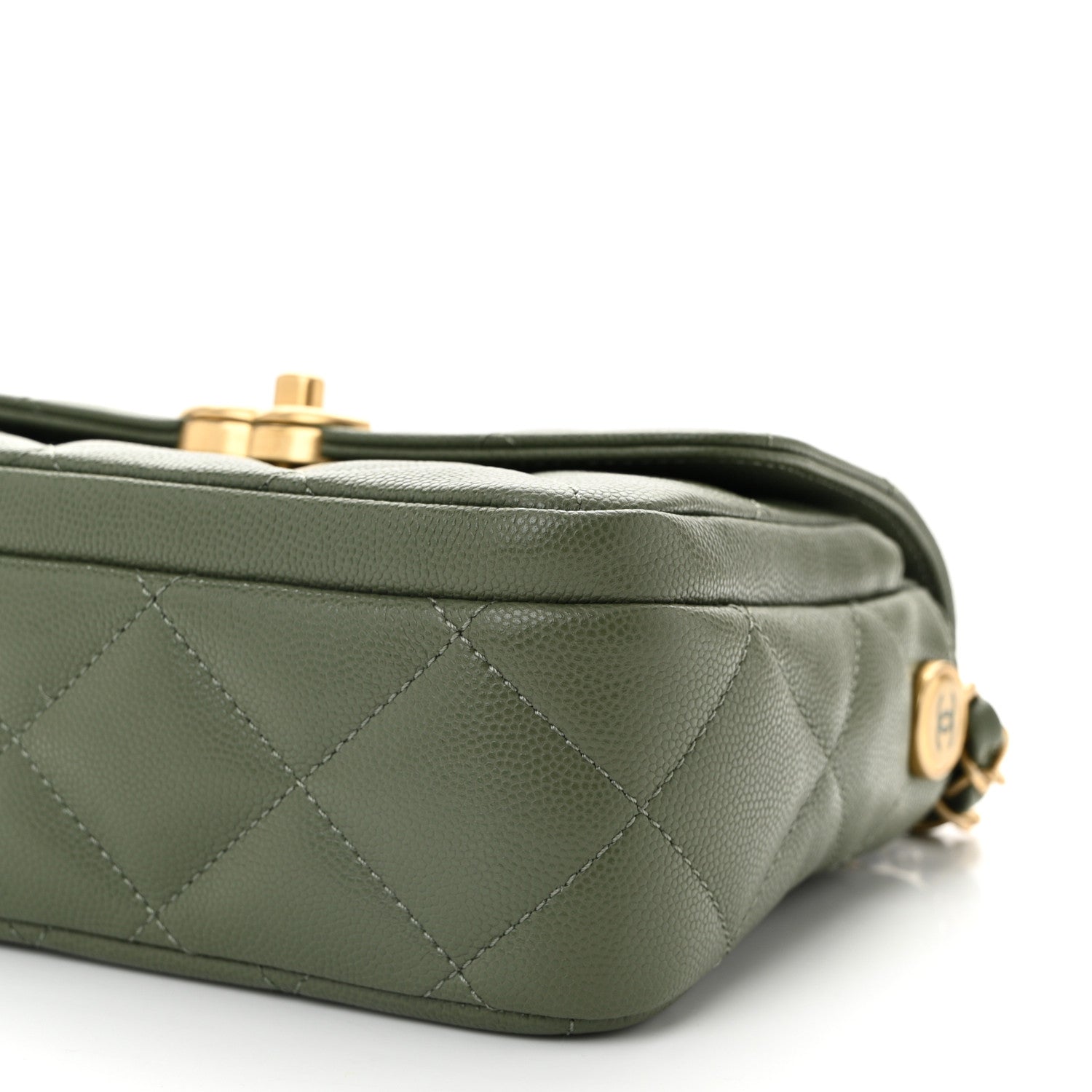 Chanel Shiny Caviar Quilted Mini Flap Khaki 10 of 11