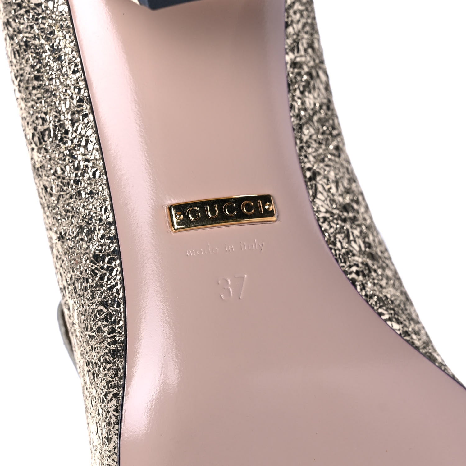 Gucci Galassia GG Marmont Fringe 50mm Loafer Pumps 37 Platino 6 of 10