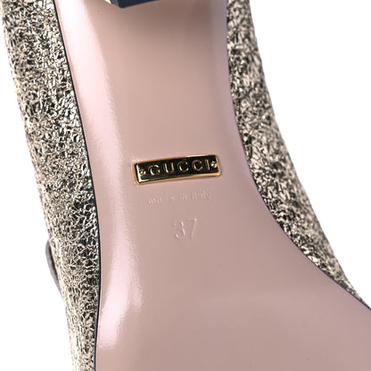Gucci Galassia GG Marmont Fringe 50mm Loafer Pumps 37 Platino 6 of 10