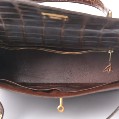 Hermes Shiny Crocodile Kelly Sellier 32 Havane 6 of 13