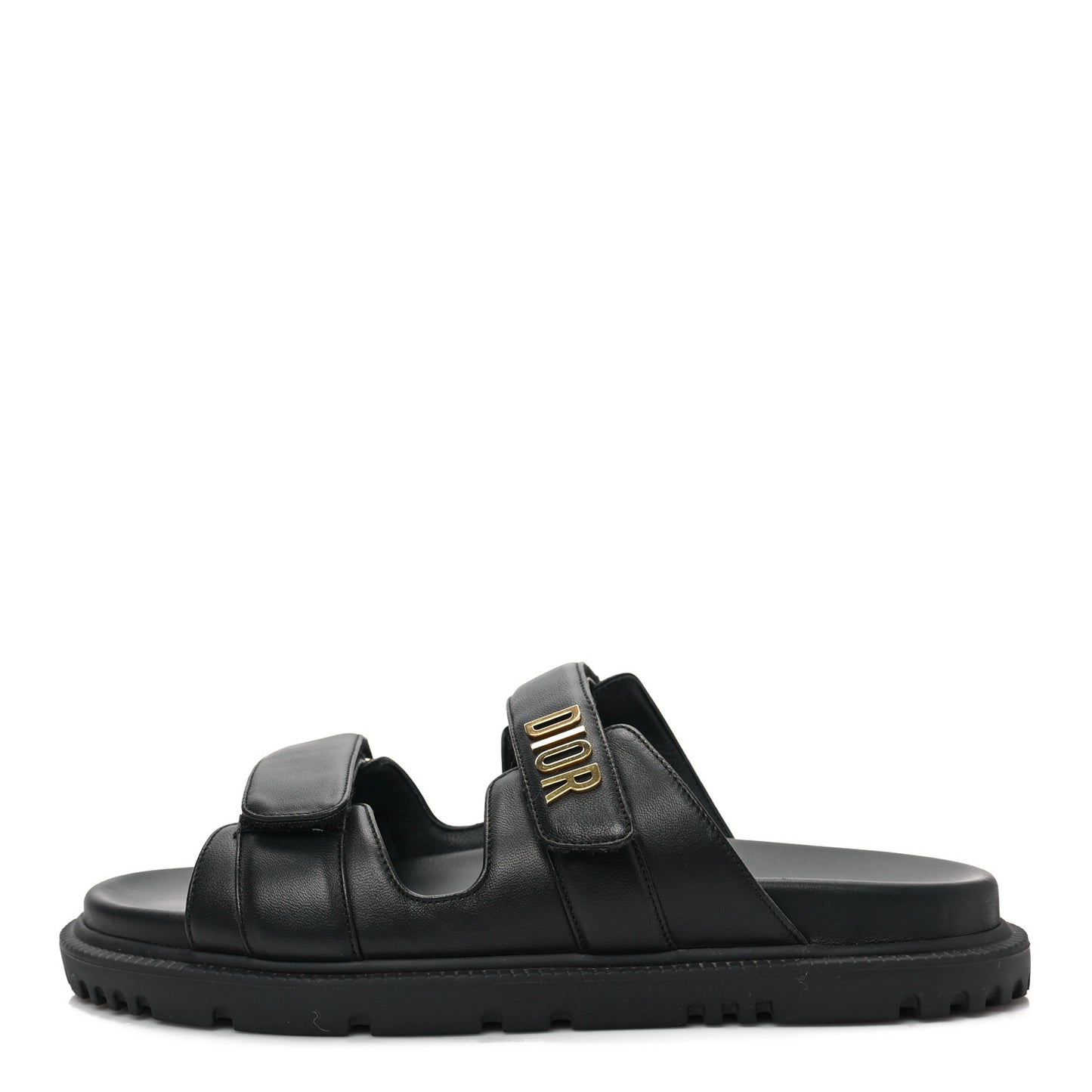 Lambskin Dioract 10mm Slide Sandals 39.5 Black