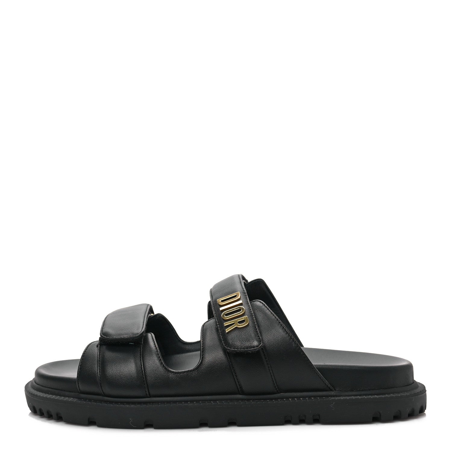 Christian Dior Lambskin Dioract 10mm Slide Sandals 39.5 Black 1 of 7