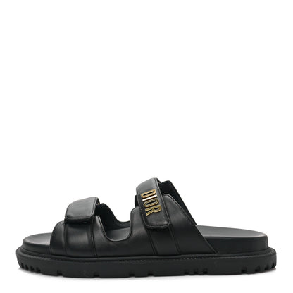 Christian Dior Lambskin Dioract 10mm Slide Sandals 39.5 Black 1 of 7
