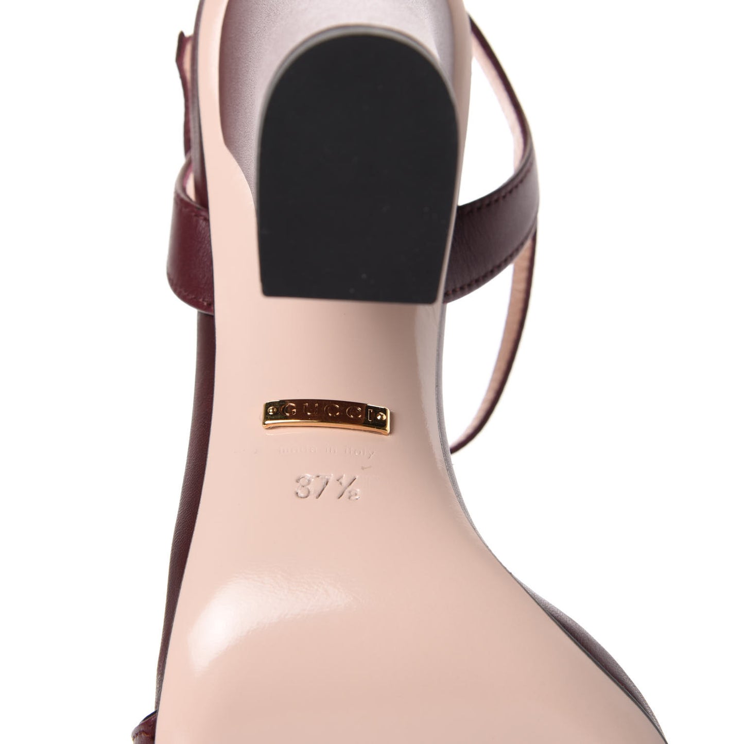 Lifford Calfskin GG Marmont Ankle Wrap 105mm Sandals 37.5 Vintage Bordeaux