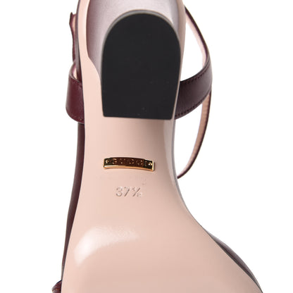 Gucci Lifford Calfskin GG Marmont Ankle Wrap 105mm Sandals 37.5 Vintage Bordeaux 9 of 12