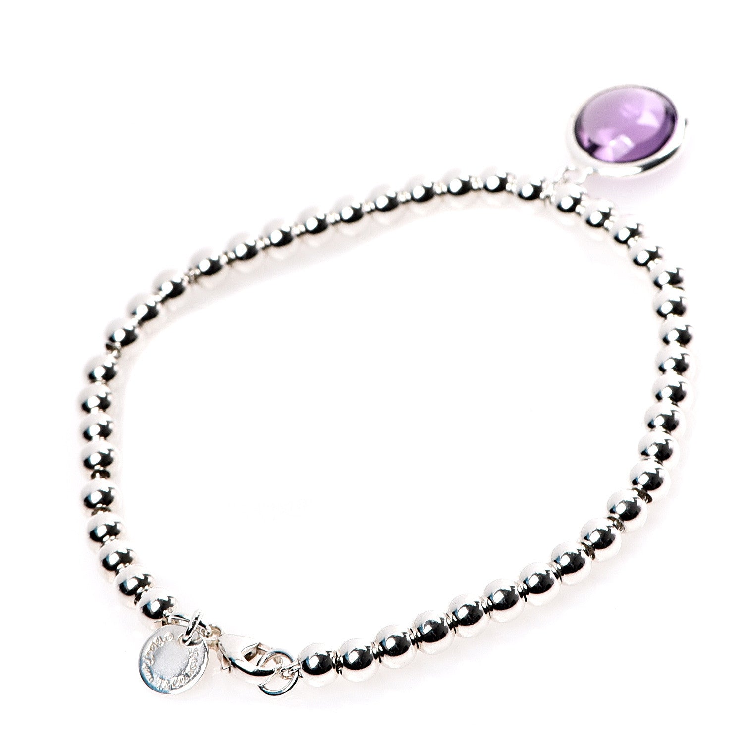 Tiffany Sterling Silver Amethyst Paloma's Sugar Stacks Beaded Bracelet 2 of 6