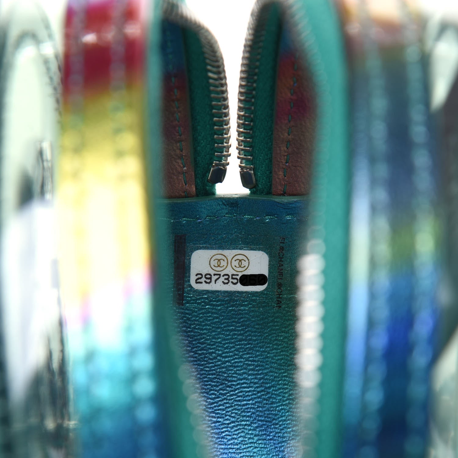 Chanel PVC Calfskin Lambskin Quilted Round Filigree Clutch With Chain Green 7 of 11