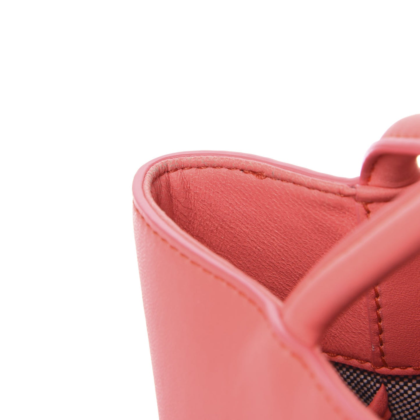 Calfskin Roxy Mini Chain Bucket Neon Pink Silver Hardware