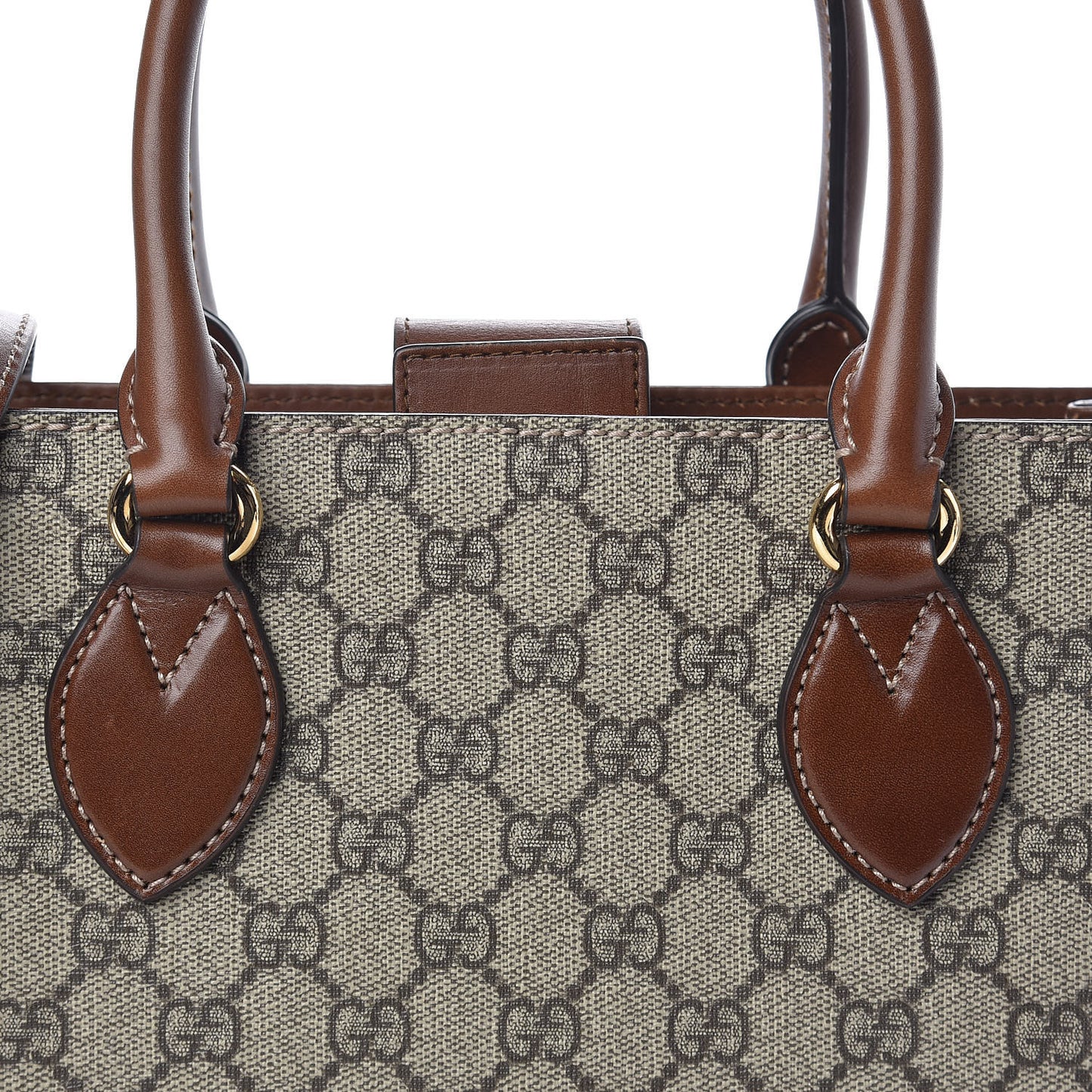 GG Supreme Monogram Small Top Handle Bag Beige Tuscany